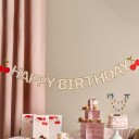 Girlander Happy Birthday Kirsebær