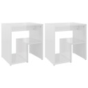 vidaXL Nattbord 2 stk høyglans hvit 40x30x40 cm sponplate