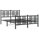  Sengeramme i metall med hode- og fotgavl svart 140x190 cm 8721012373068