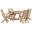  Hagespisegruppe 5 deler beige polyrotting og heltre