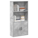 Bokhylle betonggrå 60x24x120 cm konstruert tre