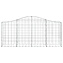 vidaXL Gabionkurver buede 14 stk 200x30x80/100 cm galvanisert jern