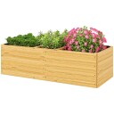 Høybed av tre plantebed kaldramme med 3 plantesoner hagebed blomsterkasse plantekasse 140 x 60 x 40cm grønnsaksbed til hageba