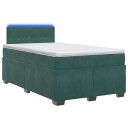 vidaXL Box Spring Seng med Madrass og LED Mørkegrønn 120 x 190 cm