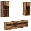  TV veggenheter med LED 5 pcs Gamle tre 40,5 x 30 x 90 cm