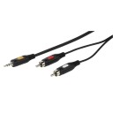 Vivanco 3.5 mm til 2xRCA Lydkabel 1,5 m - Hvit/Svart