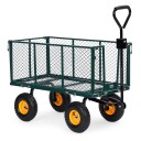 Hage transportvogn 400 kg til sitteklipper med åpne sider store oppblåsbare hjul og håndtak MultiGarden