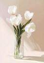 Elegant White Blooms Poster Plakat / 21x30cm