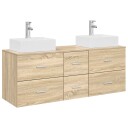 vidaXL Baderomsskapsett 3 stk. Sonoma eik 49,5 x 41 x 62,5 cm