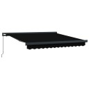 Manuell Uttrekkbar Markise Svart 300x250 cm  Markise Erstatningsstoff for 3x2.5 m Ramme Svart
