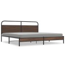  Sengeramme i metall uten madrass brun eik 183x213 cm 8721158549730