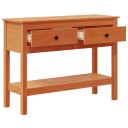 vidaXL Konsollbord med skuff Vokset Brun 100 x 35 x 75 cm Massiv furu