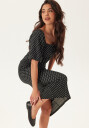 Bubbleroom Volume Sleeve Midi Dress Multi/patterned L