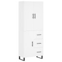 vidaXL Highboard hvit 69,5x34x180 cm konstruert tre 8720845411725
