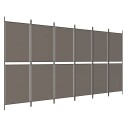 vidaXL Romdeler med 6 paneler antrasitt 300x220 cm stoff