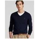 Polo Ralph Lauren Slim Fit Cotton V-Neck Sweater - Black - L