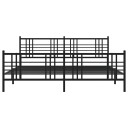  Sengeramme i metall med hode- og fotgavl svart 200x200 cm 8721012373136