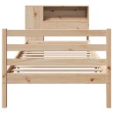  Seng med bokhylle uten madrass 100x200 cm heltre furu 8721158606648