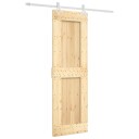  Skyvedør Naturlig og Hvit 70 x 210 cm Massiv Furu Tre