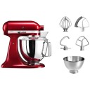 KitchenAid Artisan Kjøkkenmaskin 4,8L Rød Metallic med Tilbehør
