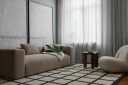 Layered Avenue Checked Bone ullteppe White, 250 x 350 cm