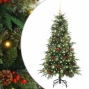  Kunstig sammensatt juletre med 150 LED grønn 150 cm PE og PVC