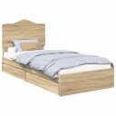  Seng med Oppbevaring Sonoma eik 75 x 190 cm Konstruert tre