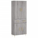 vidaXL Highboard grå sonoma 69,5x34x180 cm konstruert tre 8720845475659