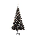 vidaXL Kunstig juletre med LED og kulesett 120 cm PVC svart
