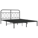  Sengeramme i metall med hodegavl svart 140x190 cm 8721102645877