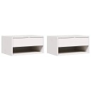  Vegghengt nattebord med skuff Veggmontert 2 pcs Hvit 50 x 32,5 x 24 cm