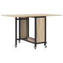 vidaXL Sammenleggbart spisebord med hjul 130 x 80 x 76,5 cm stål PB