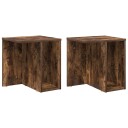 vidaXL Avlastningsbord 2 pcs Røkt eik 37 x 32 x 40 cm Konstruert tre
