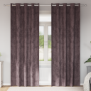  Gardin med gardiner 2 pcs Brun 245 x 140 cm Fløyel