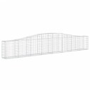vidaXL Gabionkurver buede 4 stk 400x30x60/80 cm galvanisert jern