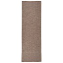 vidaXL Utendørs flatvevd teppe 80x250 cm brun