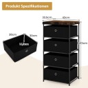 Nattbord med stoffskuffer og metallramme sidebord oppbevaringsskap svart