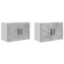 Kjøkkenskap 2 pcs Betonggrå 60 x 31 x 40 cm Konstruert tre