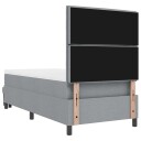  Box Spring Seng med Madrass & Benk Lys Grå 80x200 cm Stoff