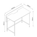 Skrivebord HOME4YOU Harper 100x49,5x85 cm ask/svart - ask/svart