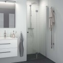 Dansani Match B Foldedør B70-100xh200cm Krom / 80cm Klart Glass