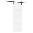 vidaXL gledd dør med festesett Hvit 83x232 cm Solid Tre Furu