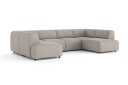 Torvasen 6 seters sofa med dobbeldivan i stoff   Lys grå