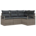 vidaXL Sofa sett 4 stk. Grå polyrotting