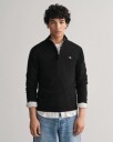 Lammeullsgenser med half-zip BLACK M