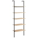 vidaXL Stigehylle 5 etasjer lysebrun og svart 64x35x185 cm