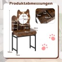 Katteformet sminkebord med LED speil og ladeporter