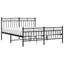 vidaXL Sengeramme i metall med hode- og fotgavl svart 160x200 cm 8721012210219