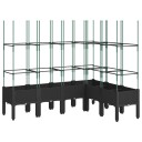 Plantekasse med espalier svart 160x120x142,5 cm PP