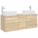 vidaXL Baderomsskapsett 3 stk. Sonoma eik 49,5 x 41 x 63 cm